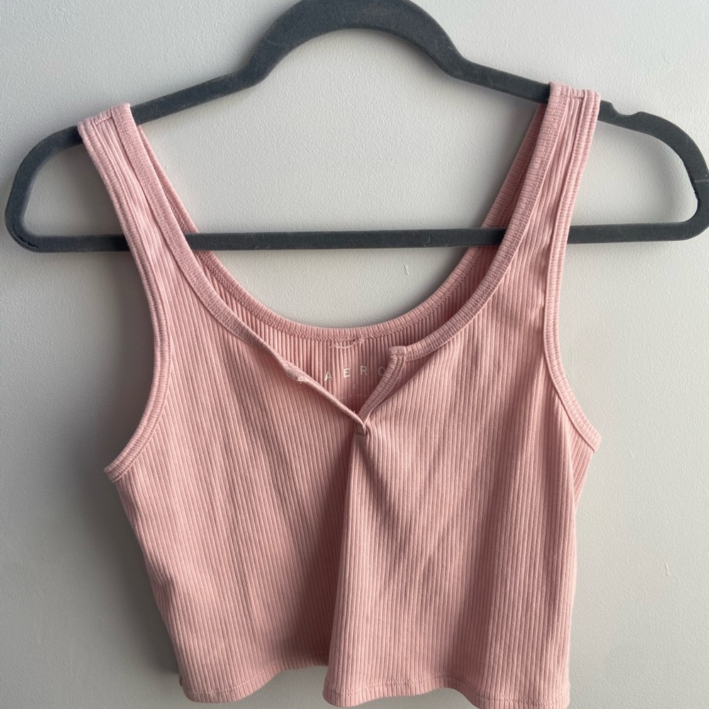 Aeropostale Pink Fitted Crop Tank Top